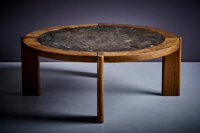 Huge Brutalist coffee Table with Slate top France 1960s