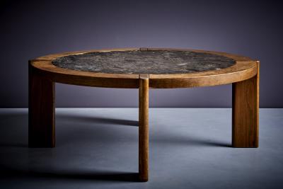 Huge Brutalist coffee Table with Slate top France 1960s