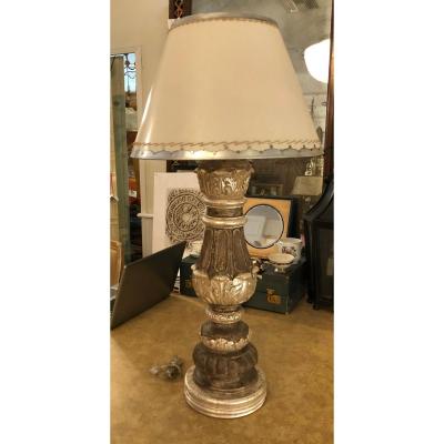 Huge Carved Italian Giltwood Urn Form Table Lamp
