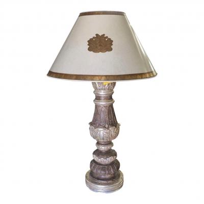 Huge Carved Italian Giltwood Urn Form Table Lamp