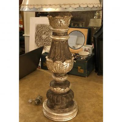 Huge Carved Italian Giltwood Urn Form Table Lamp