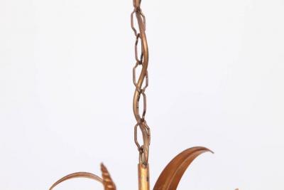 Huge Chanel Style Florentine Chandelier Brass with Gold Finish Italy 1970s