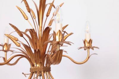 Huge Chanel Style Florentine Chandelier Brass with Gold Finish Italy 1970s