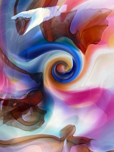 Huge David Goldhagen Monumental David Goldhagen Blown Art Glass Centerpiece Bowl American