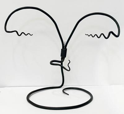 Huge David Goldhagen Studio Blown Art Glass Vessel Custom Iron Stand American