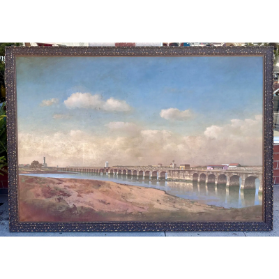 Huge Didier Lap ne European Landscape Oil Painting Point De La Barra