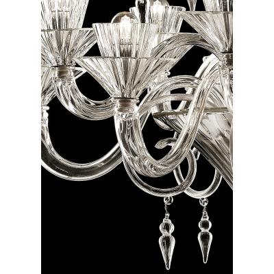 Huge Imperial Trasparent Rigadin Murano Glass Chandelier
