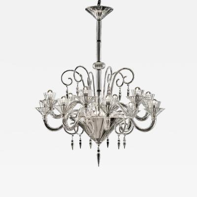 Huge Imperial Trasparent Rigadin Murano Glass Chandelier