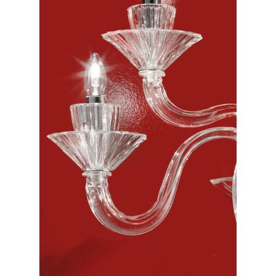 Huge Imperial Trasparent Rigadin Murano Glass Wall Sconce