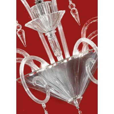 Huge Imperial Trasparent Rigadin Murano Glass Wall Sconce