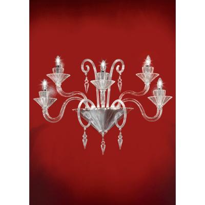 Huge Imperial Trasparent Rigadin Murano Glass Wall Sconce