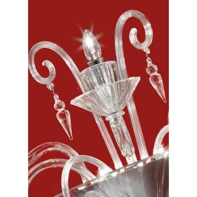 Huge Imperial Trasparent Rigadin Murano Glass Wall Sconce