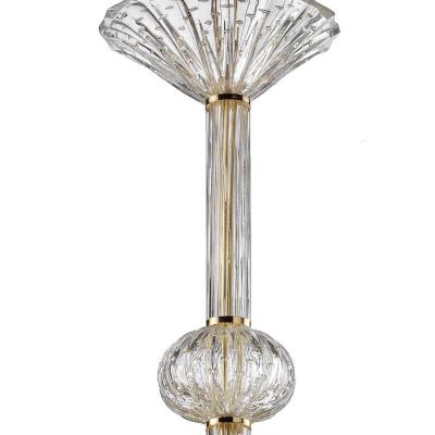 Huge Imperial Trasparent and Gold Rigadin Murano Glass Chandelier