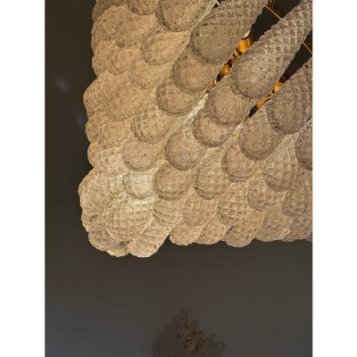 Huge Italian Conchiglie Murano Glass Gold Chandelier