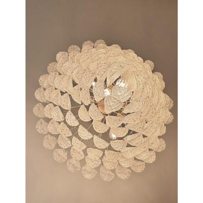 Huge Italian Conchiglie Murano Glass Gold Chandelier