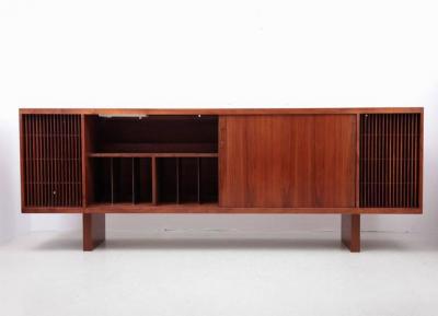 Huge Mid Century Studio Hifi Phono Credenza in Walnut USA 1960s
