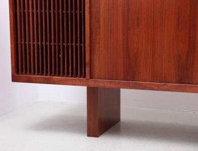Huge Mid Century Studio Hifi Phono Credenza in Walnut USA 1960s