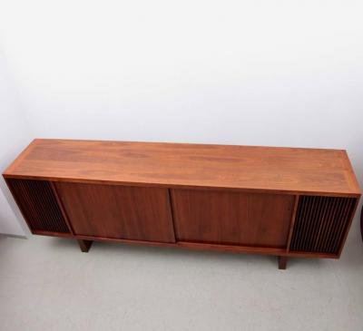 Huge Mid Century Studio Hifi Phono Credenza in Walnut USA 1960s