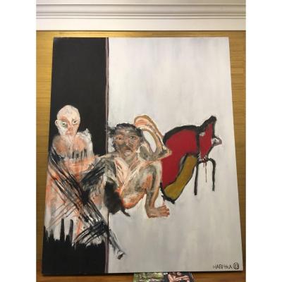 Huge Modern Art Expressionist Oil Painting by Michael Hafftka
