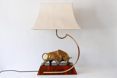 Huge Modernist Brass Light Object or Table Lamp Bull by D Delo for Pragos Italy