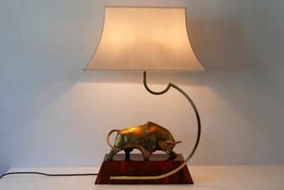Huge Modernist Brass Light Object or Table Lamp Bull by D Delo for Pragos Italy