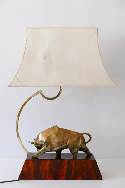 Huge Modernist Brass Light Object or Table Lamp Bull by D Delo for Pragos Italy