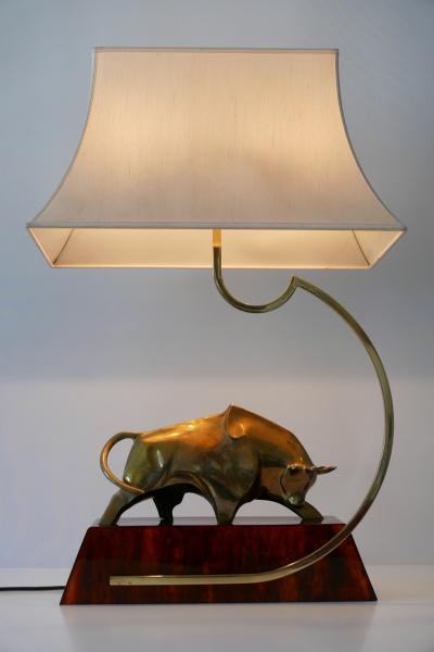 Huge Modernist Brass Light Object or Table Lamp Bull by D Delo for Pragos Italy