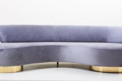 Huge Sculptural Cloud Serpentine Sofa in Grey Velvet