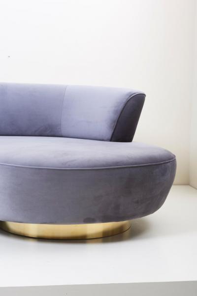 Huge Sculptural Cloud Serpentine Sofa in Grey Velvet