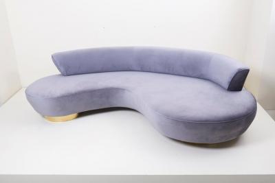 Huge Sculptural Cloud Serpentine Sofa in Grey Velvet