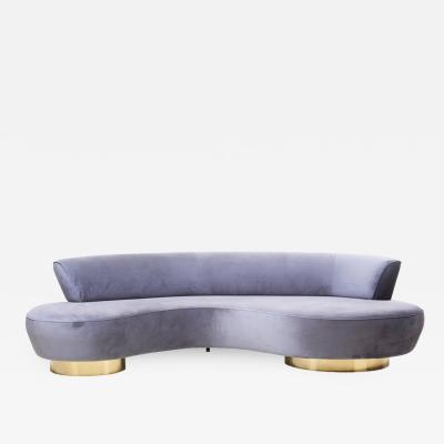 Huge Sculptural Cloud Serpentine Sofa in Grey Velvet