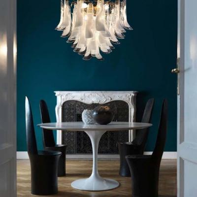 Huge White Tulip Petals Murano Chandelier or Ceiling Light