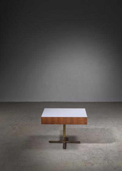Hugh Acton Hugh Acton Walnut and Brass Coffee Table USA 1960s