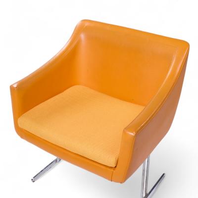 Hugh Acton Hugh Acton for Vecta Mid Century Chrome Lounge Chairs Pair