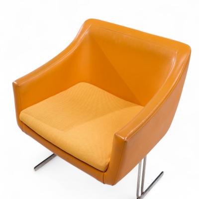 Hugh Acton Hugh Acton for Vecta Mid Century Chrome Lounge Chairs Pair