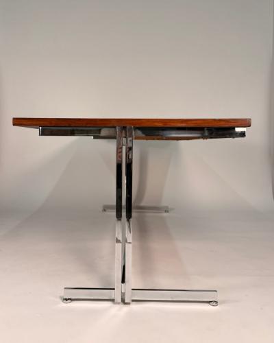 Hugh Acton Rare Hugh Acton Rosewood Chrome Executive Desk