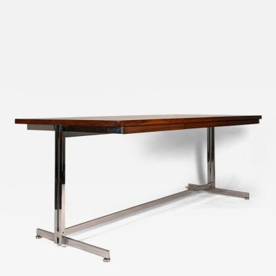 Hugh Acton Rare Hugh Acton Rosewood Chrome Executive Desk