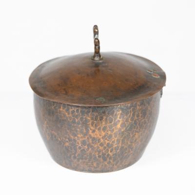 Hugh Wallis Hugh Wallis An Arts Crafts Hand Hammered Copper Pot Lid