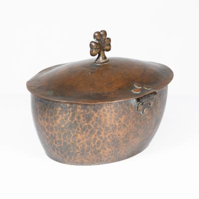 Hugh Wallis Hugh Wallis An Arts Crafts Hand Hammered Copper Pot Lid