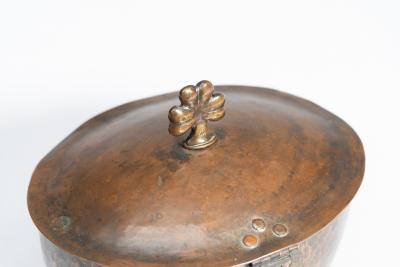Hugh Wallis Hugh Wallis An Arts Crafts Hand Hammered Copper Pot Lid