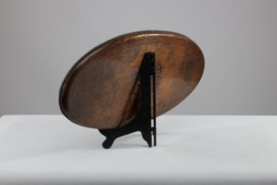 Hugh Wallis Hugh Wallis An Arts Crafts Oval Copper Tray with Rope Twist Edge
