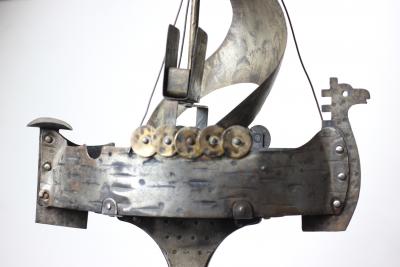 Hugo Berger Arts Crafts Jugendstil Iron Floor Ashtray by Hugo Berger 1910 Germany