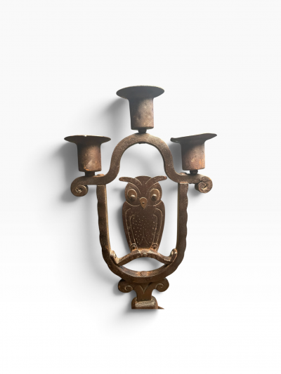Hugo Berger Pair of Art and Craft candle holders by Goberg