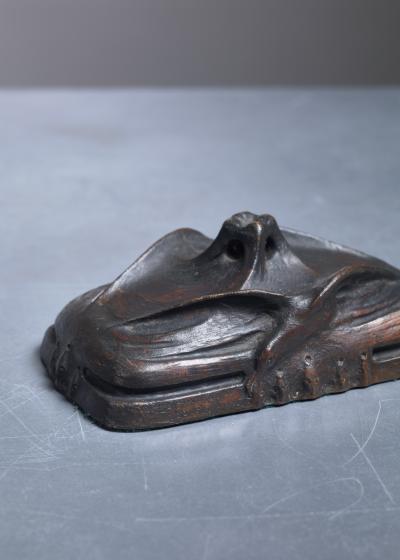 Hugo Elmquist Hugo Elmqvist patinated bronze paperweight