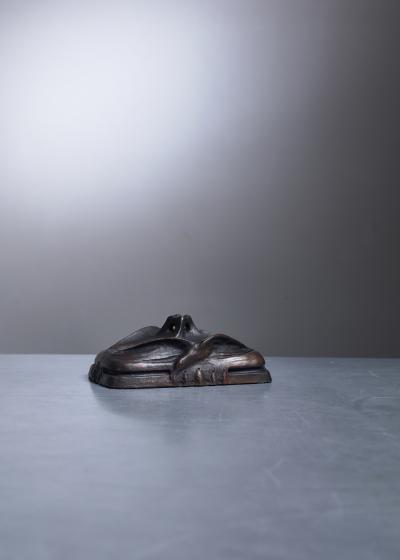 Hugo Elmquist Hugo Elmqvist patinated bronze paperweight