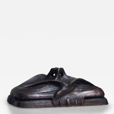 Hugo Elmquist Hugo Elmqvist patinated bronze paperweight