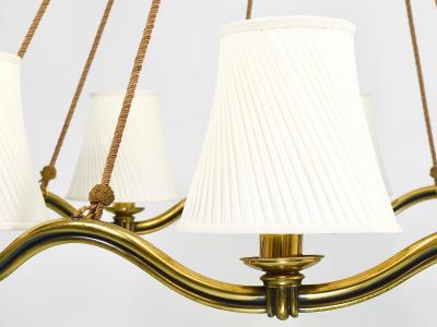 Hugo Gorge Hugo Gorge Large 48 Viennese Modernism Curved Brass Wave Chandelier 1940s