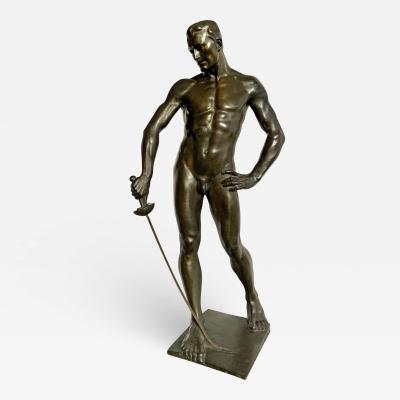 Hugo Lederer Athletic Male Nude with Sword