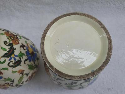 Hugo Lonitz Majolica palissy pair of jars Hugo lonitz 