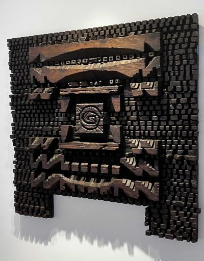 Hugo Rodriguez Hugo Rodriguez Panel Hand carved wood sculpture HR13 1960 s